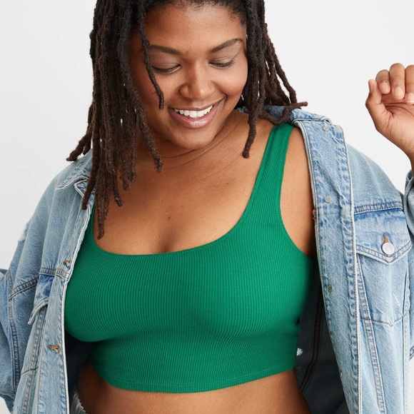 Aerie Holiday Best Lace Waffle Longline Bralette - Picture 1 of 6